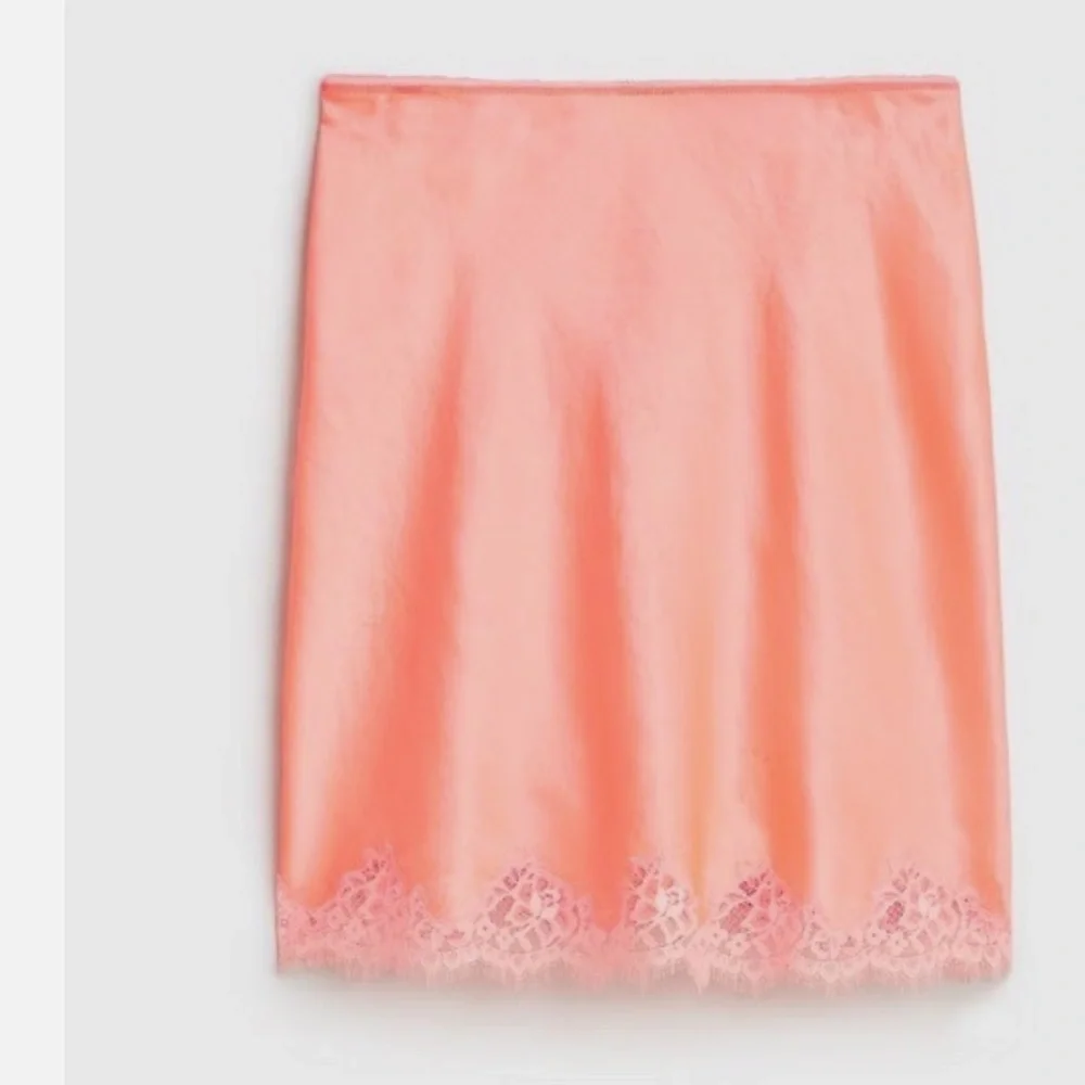 JCrew Gwen lace-trim slip skirt in textured satin NWT size XL - Picture 1 of 9